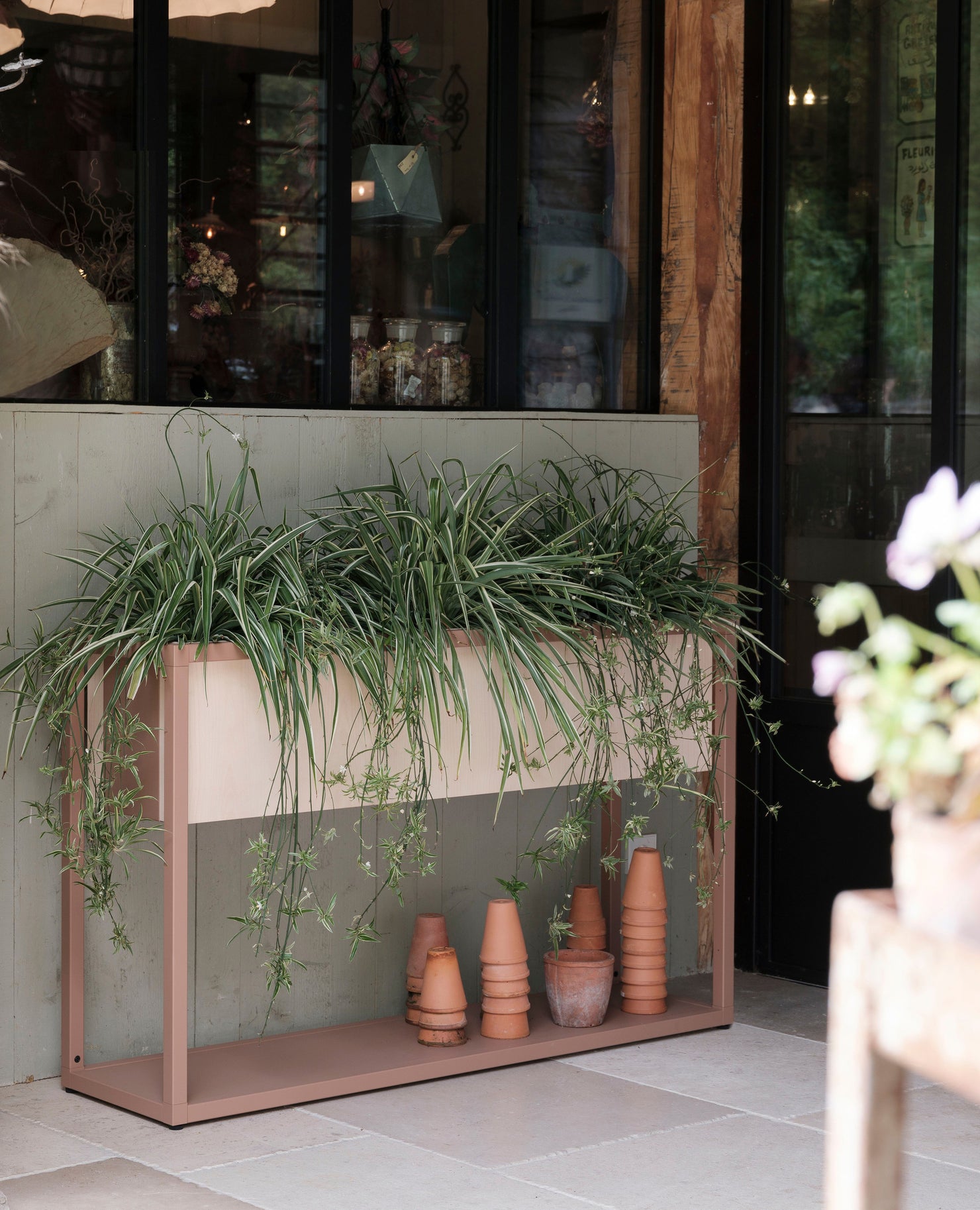 Dry Shelving, 52" Width, 3-Tier, 13.75" Depth with Dry Planter Box - 49.5" Width