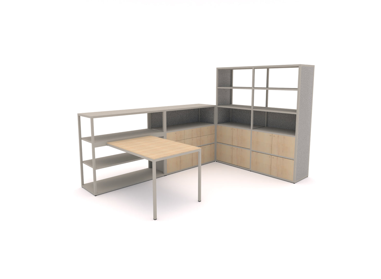 Dry Modular Shelving (19.75" Depth) and Tables - Configuration C