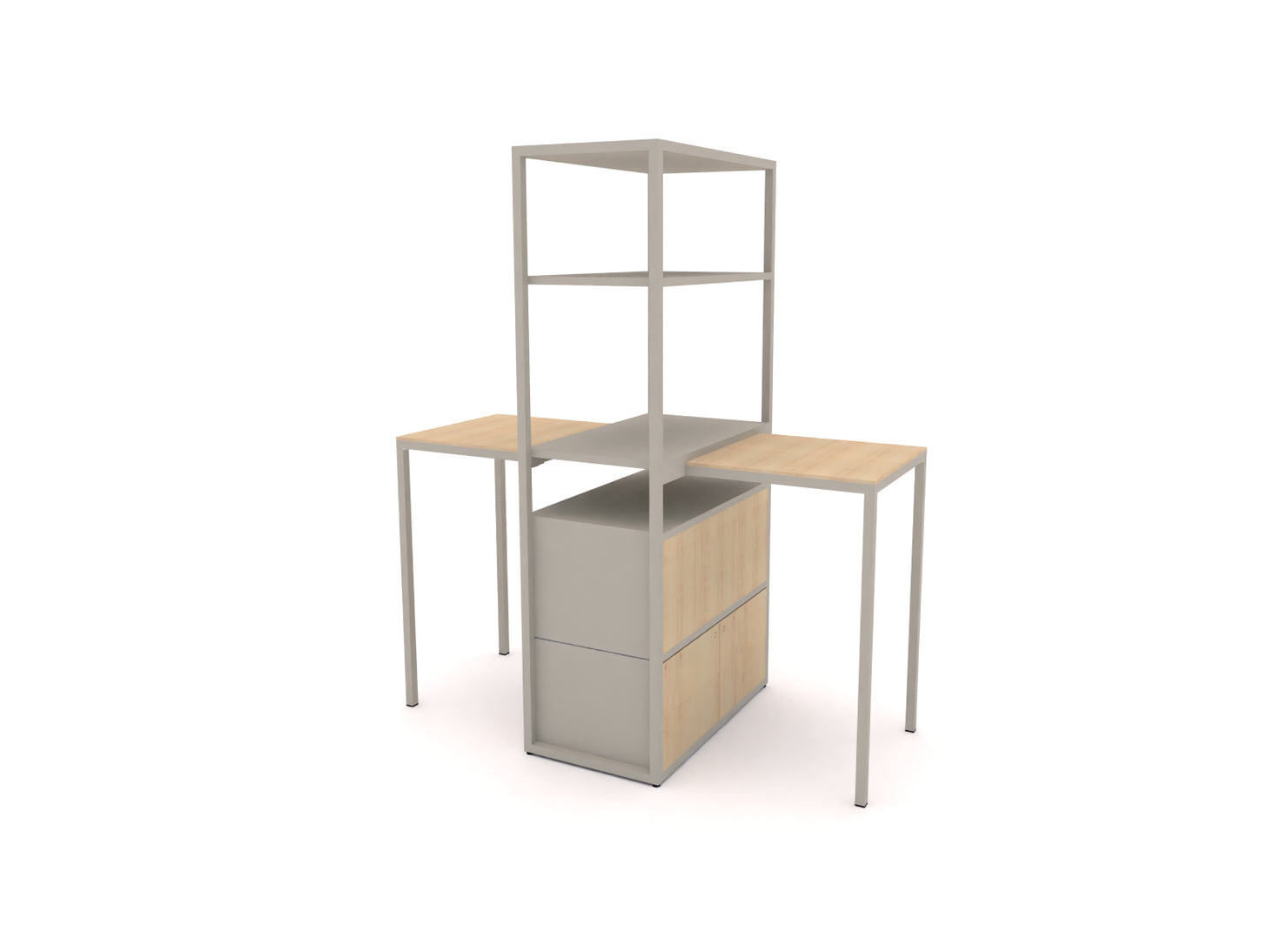 Dry Modular Shelving (19.75" Depth) and Tables - Configuration D