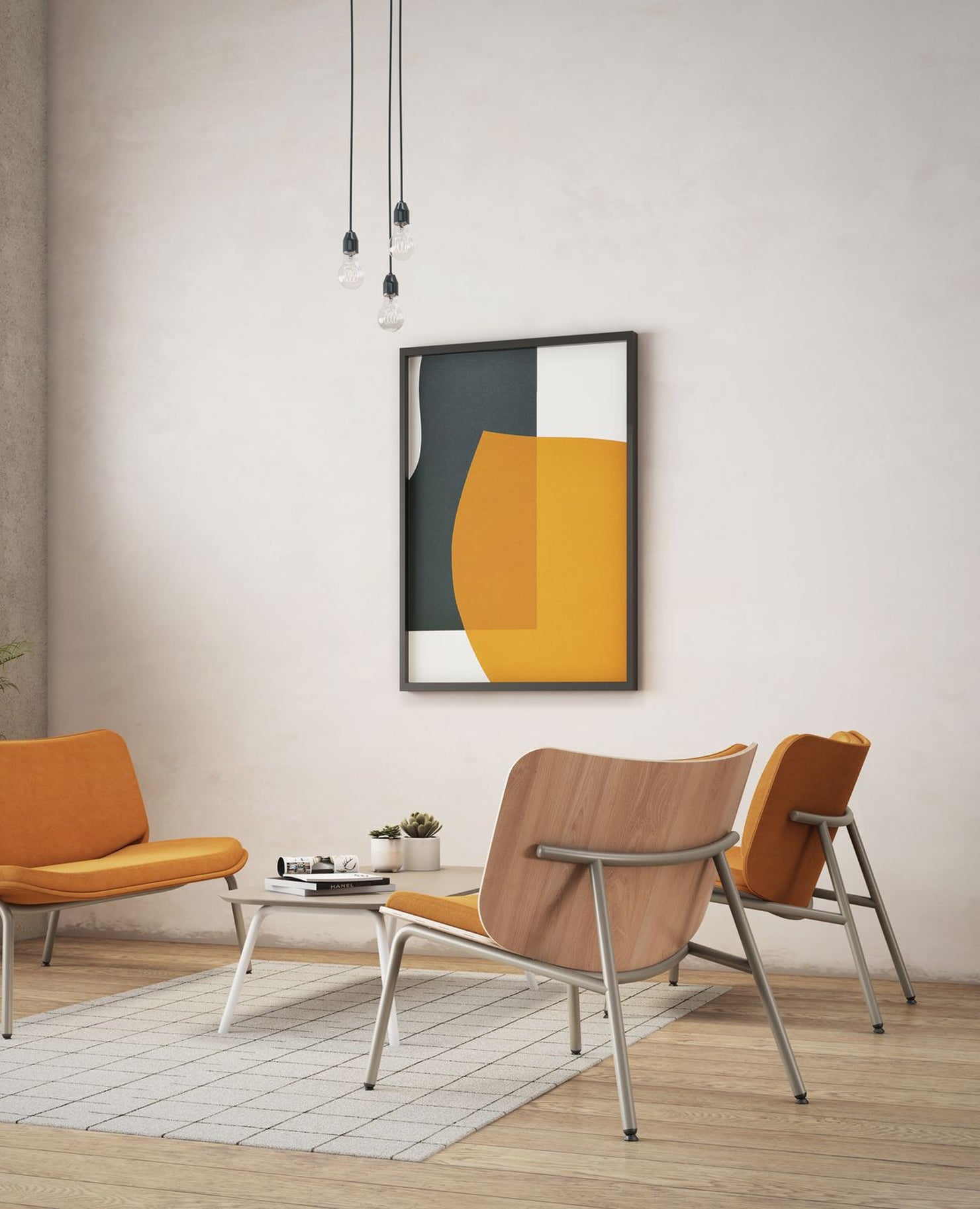 FourAll® Lounge Chair, Lowback, Upholstered Interior - Wood Shell