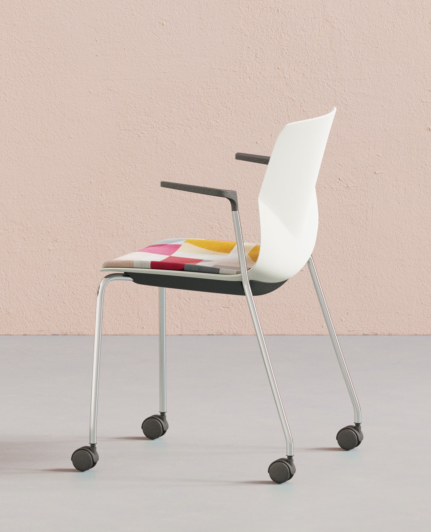 FourSure® Chair, 4 Leg Base with Casters, with Seat Pad - with Arms