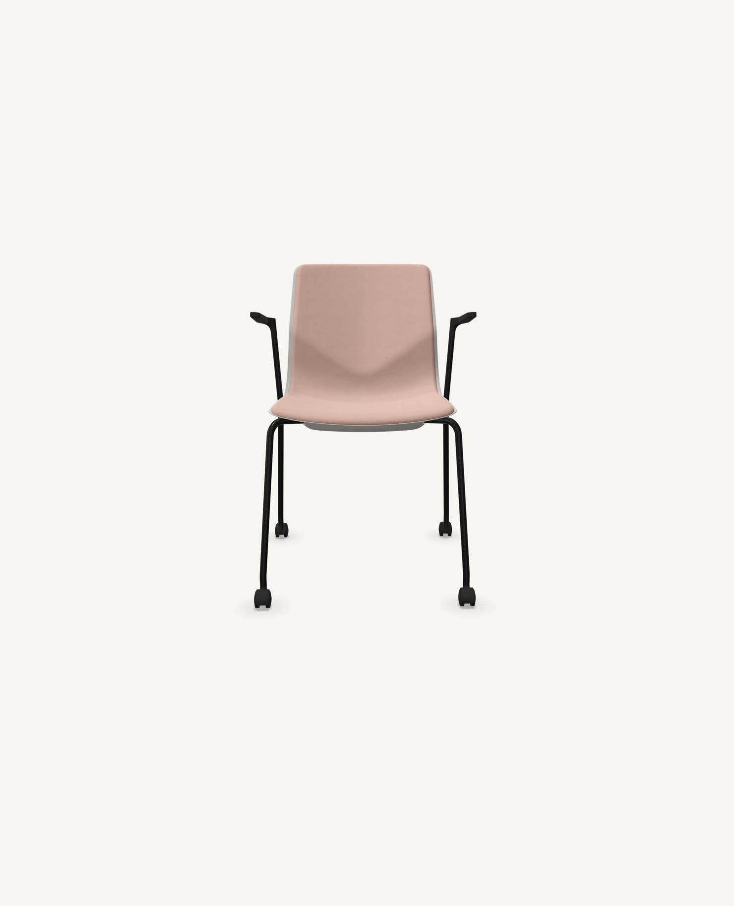 FourSure® Chair, 4 Leg Base with Casters, Upholstered Interior - with Arms