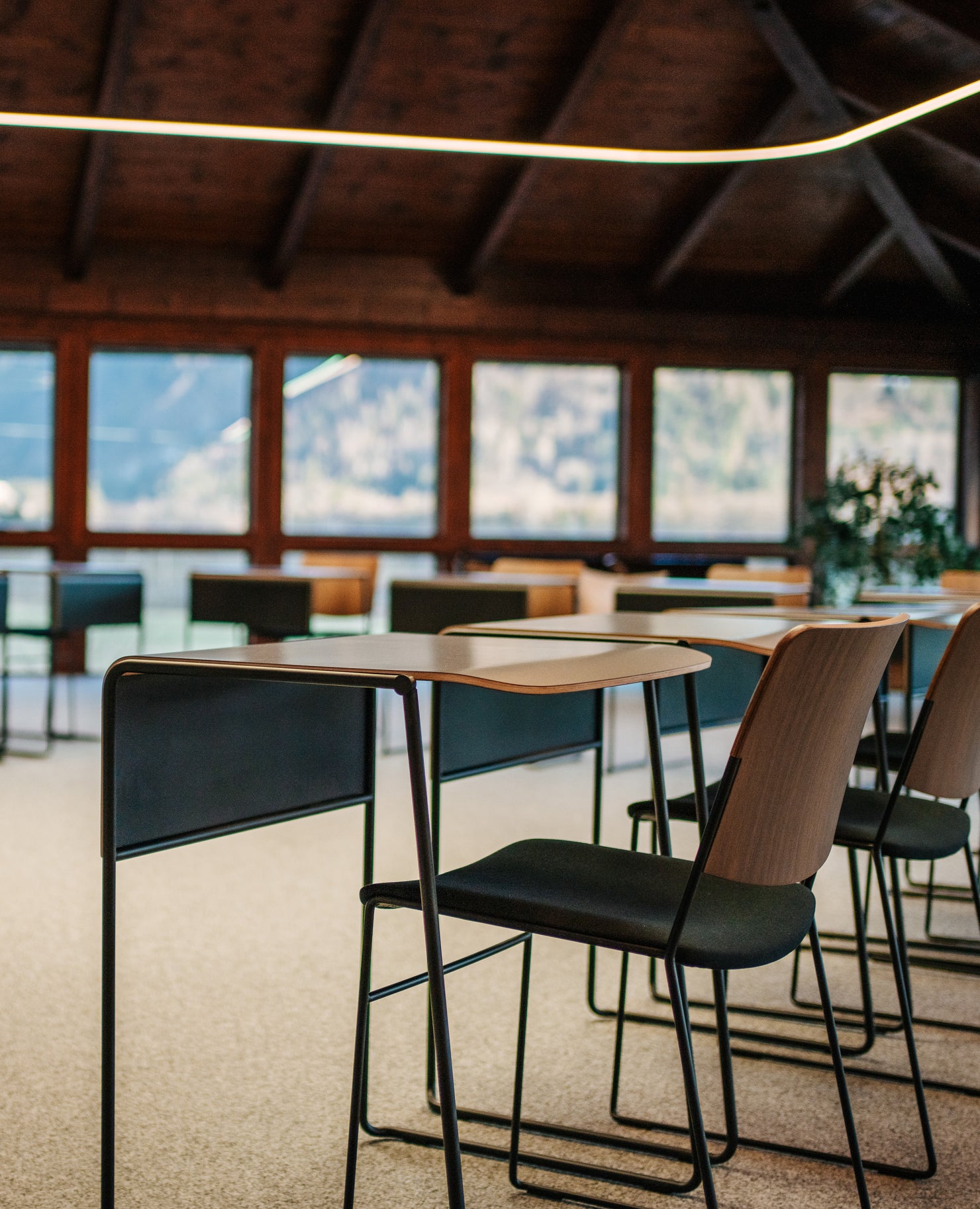 Link Chair, Wood Back - Upholstered Seat