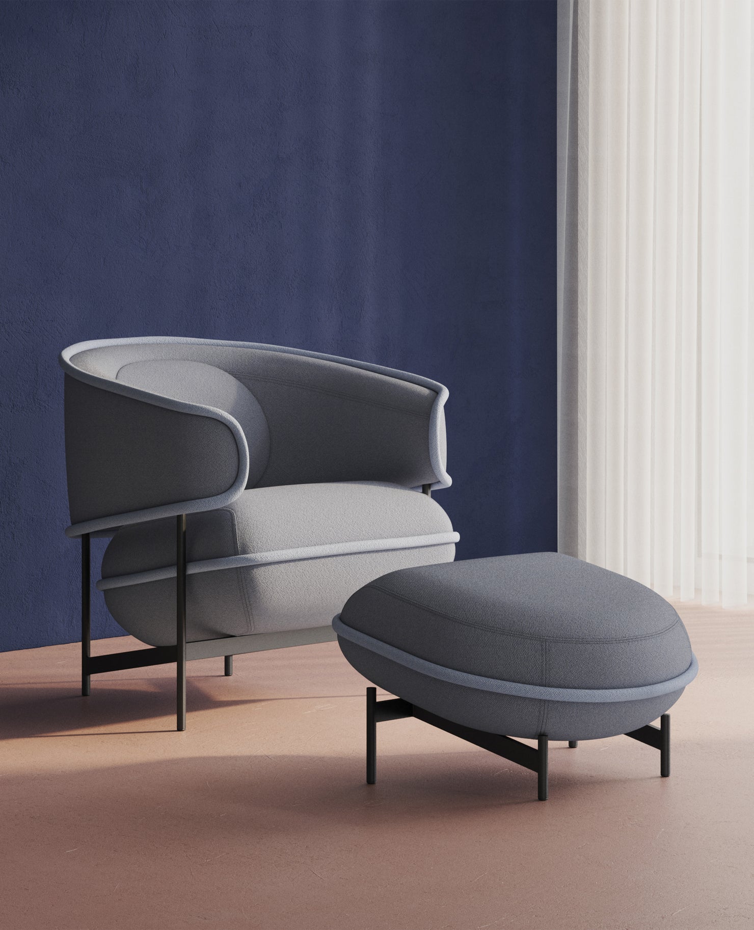 Flote Lounge Chair - Contrasting Welt Detail