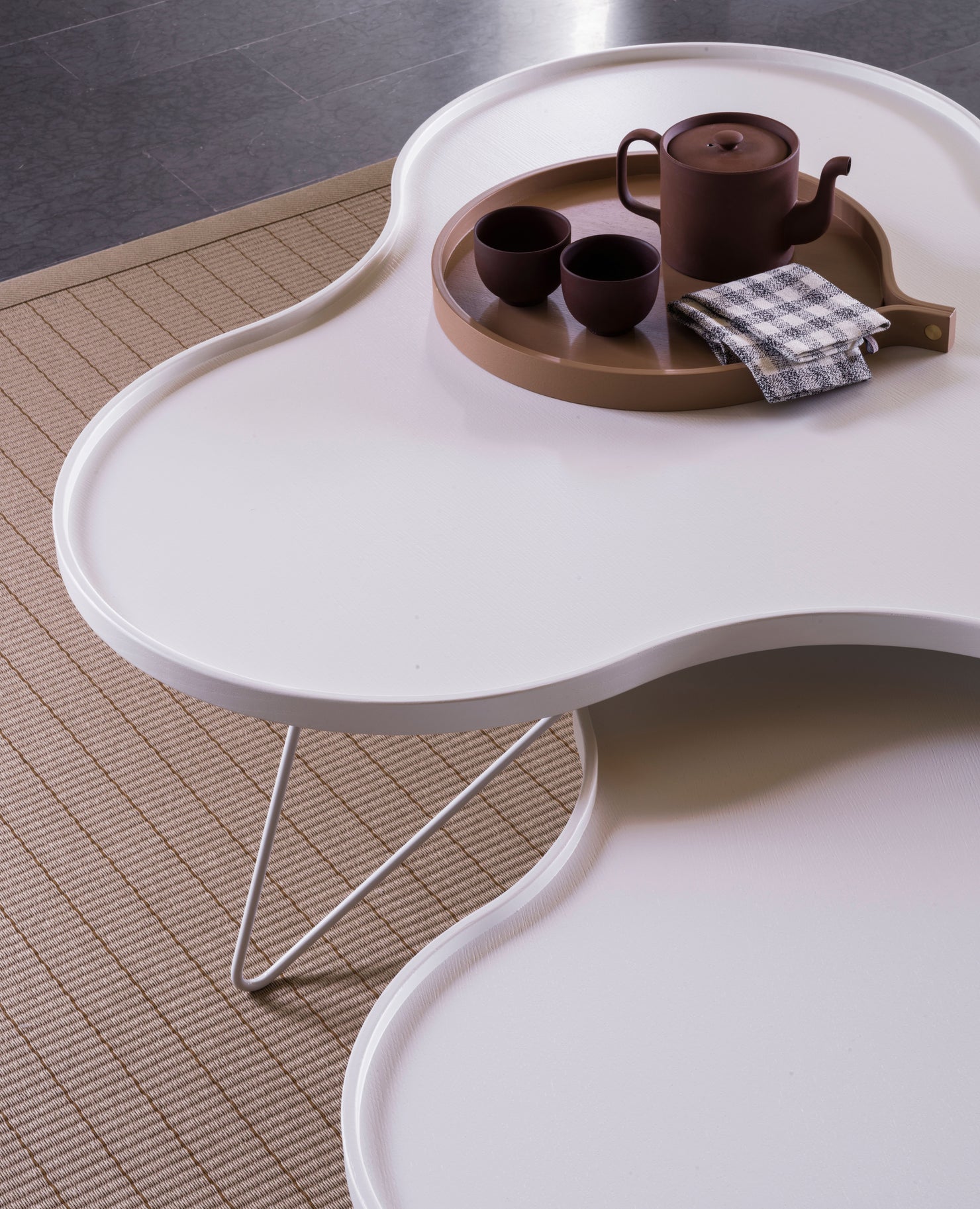 Flower Table, Large - White Lazur Ash Wood