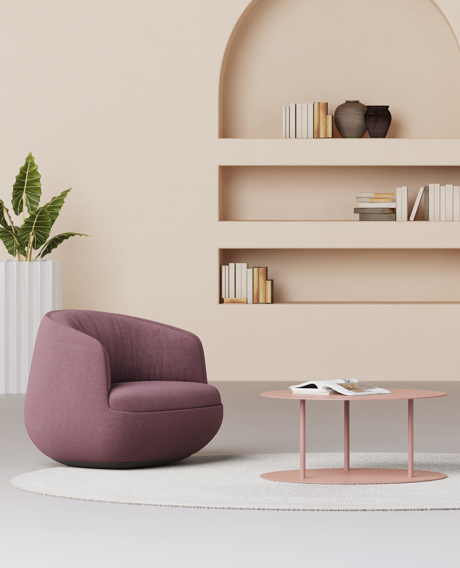 Gimbal Lounge Chair, Lowback - Swivel Base