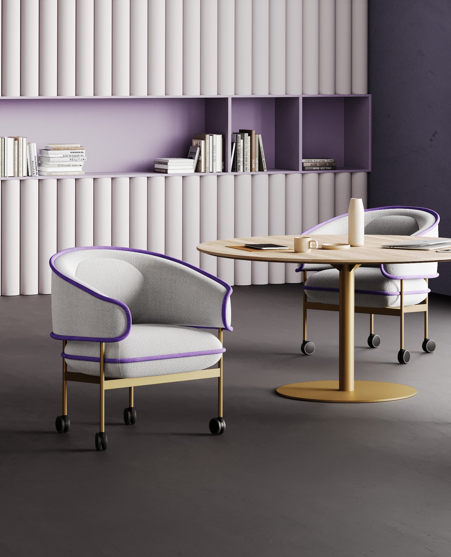 Flote Chair, Contrasting Welt Detail - Caster Base