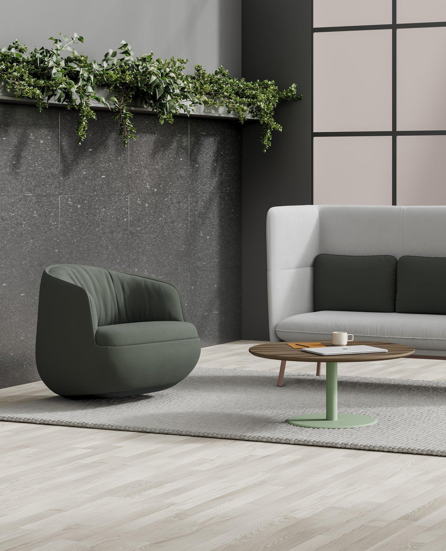 Gimbal Lounge Chair, Lowback - Rocker Base