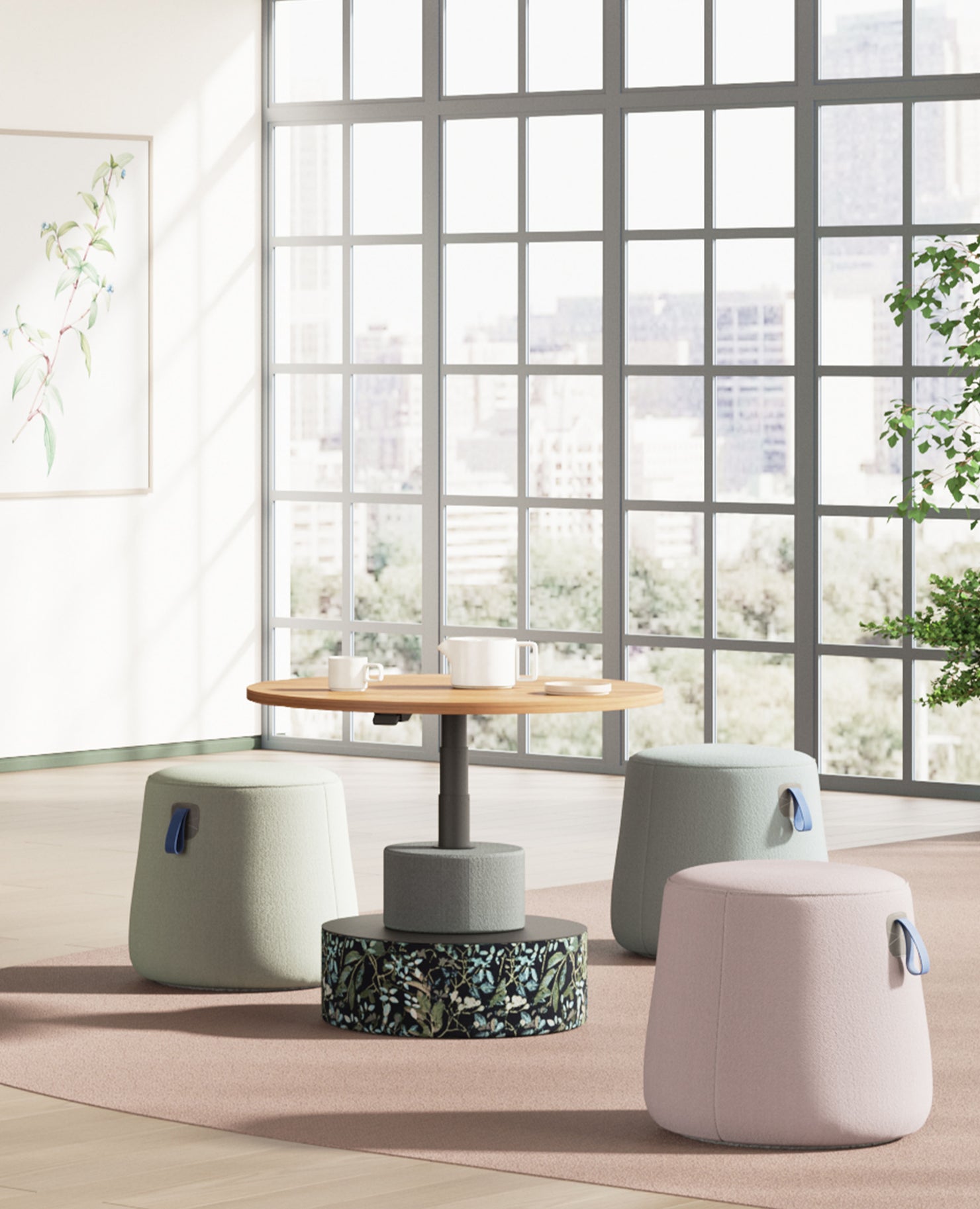 Draper Table, Adjustable Height - 36" Diameter