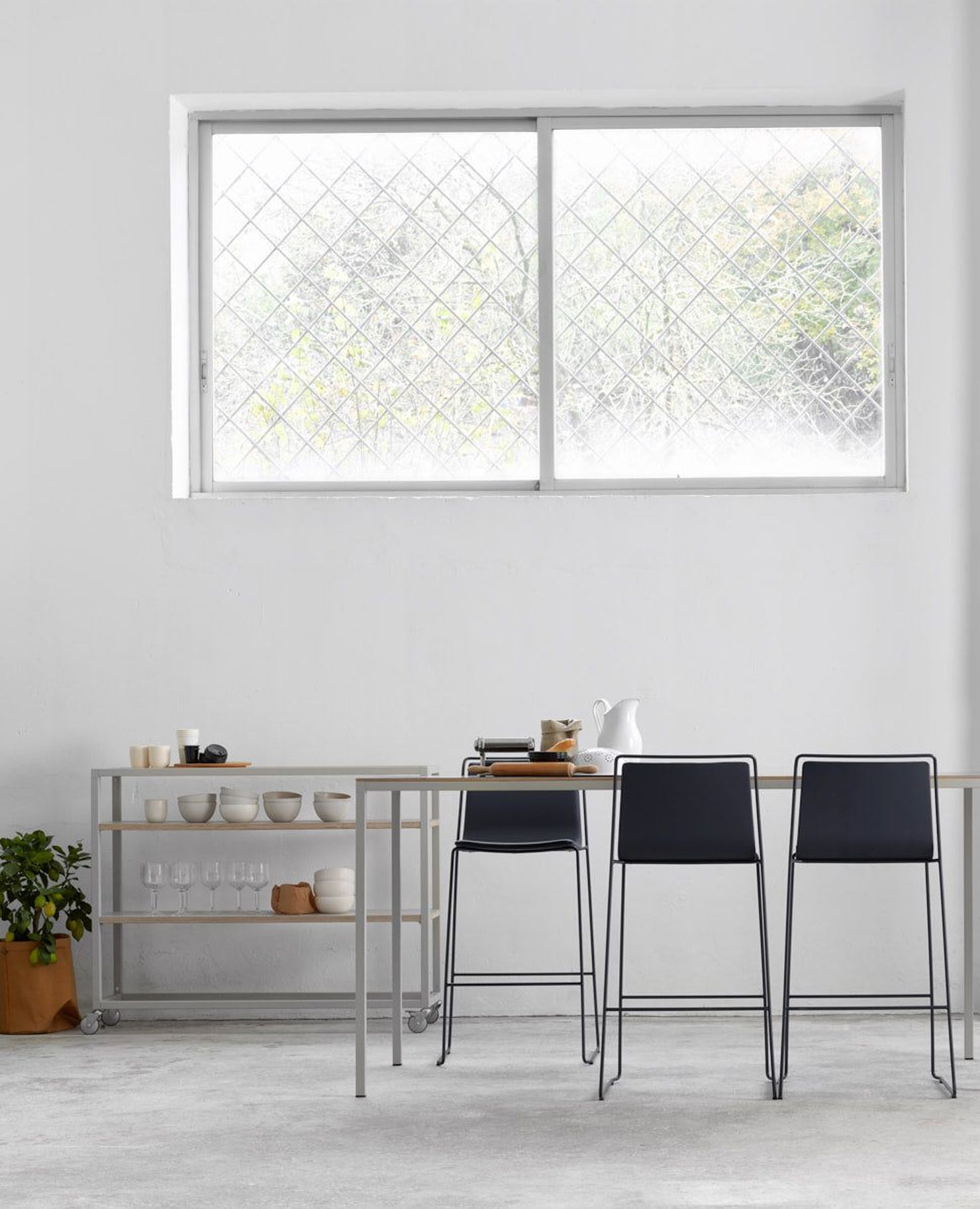 Dry Shelving, 52" Width, 3-Tier - 19.75" Depth