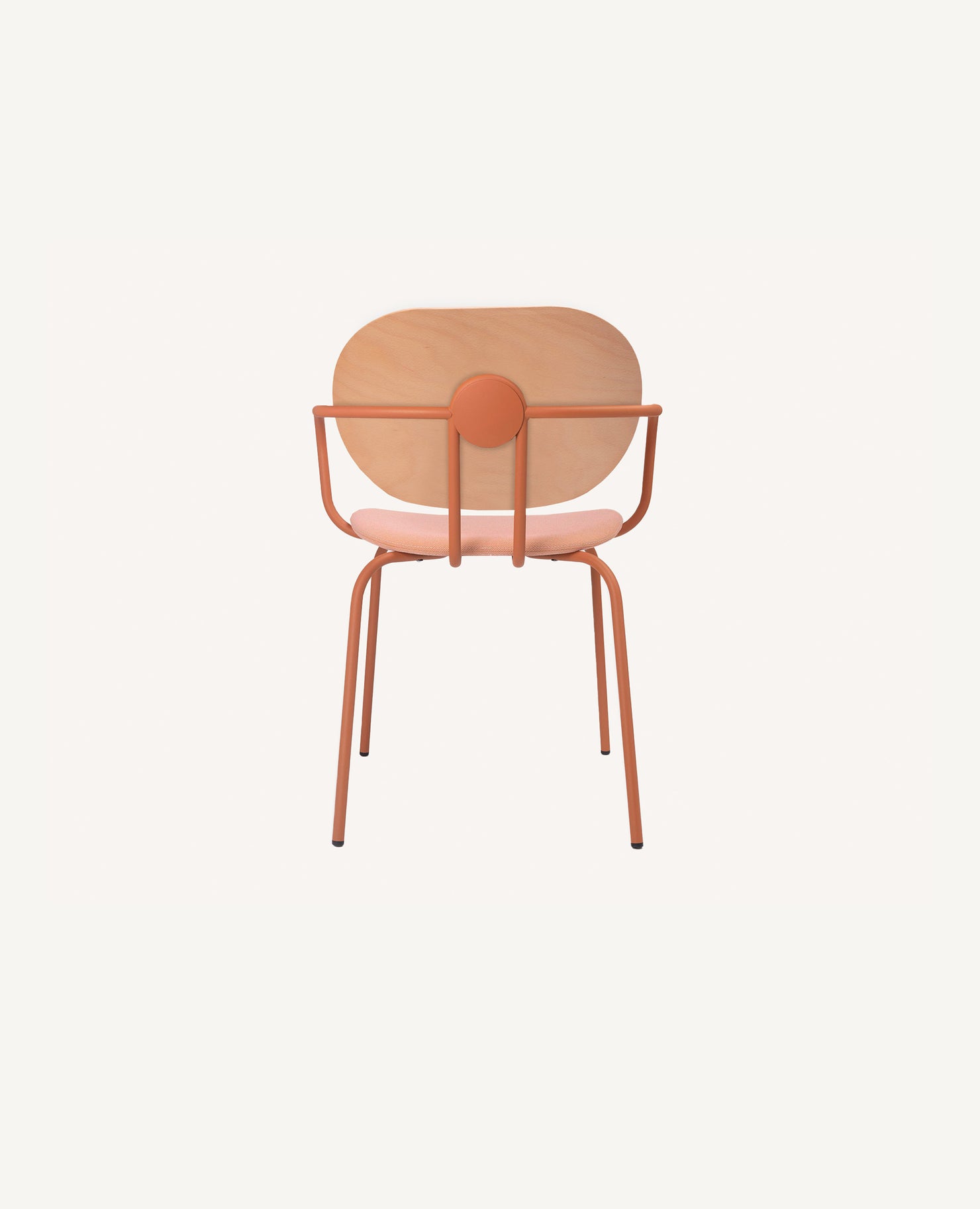 Hari Chair, Wood Back, Upholstered Seat - with Arms