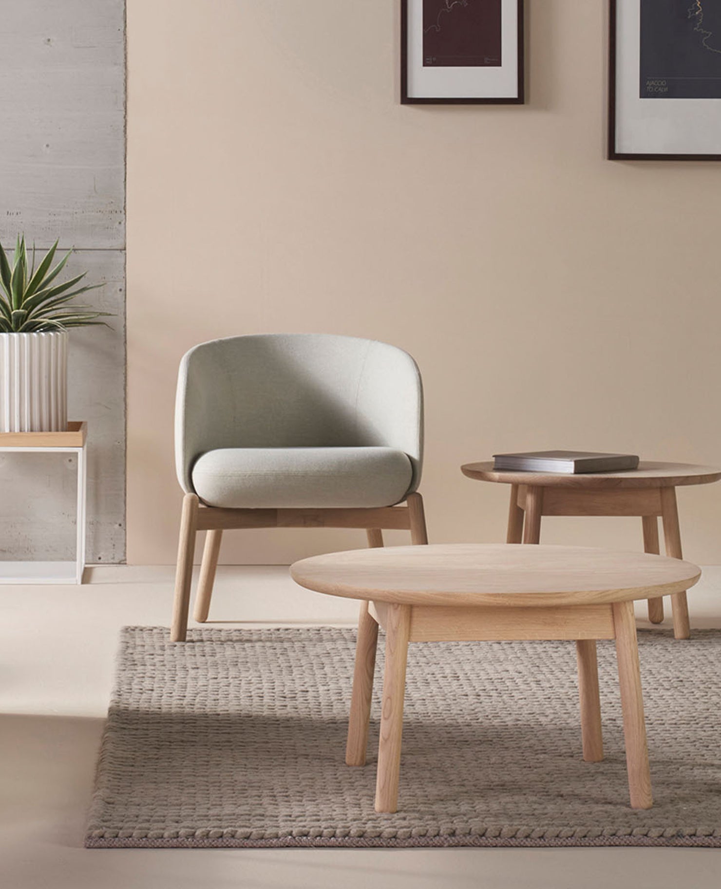 Nest Table, Lounge 20" Height, Wood - 25.5" Diameter