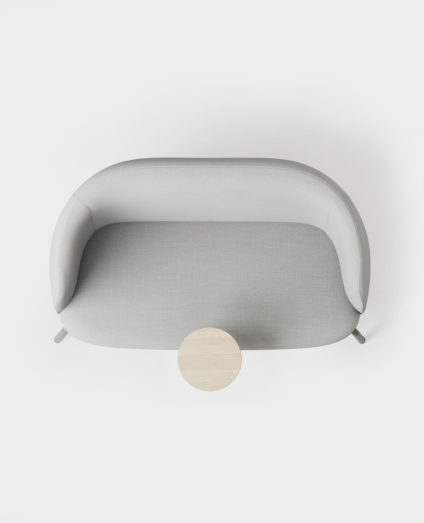 Nest Easy Two-Seat Sofa, Metal Base - with Table