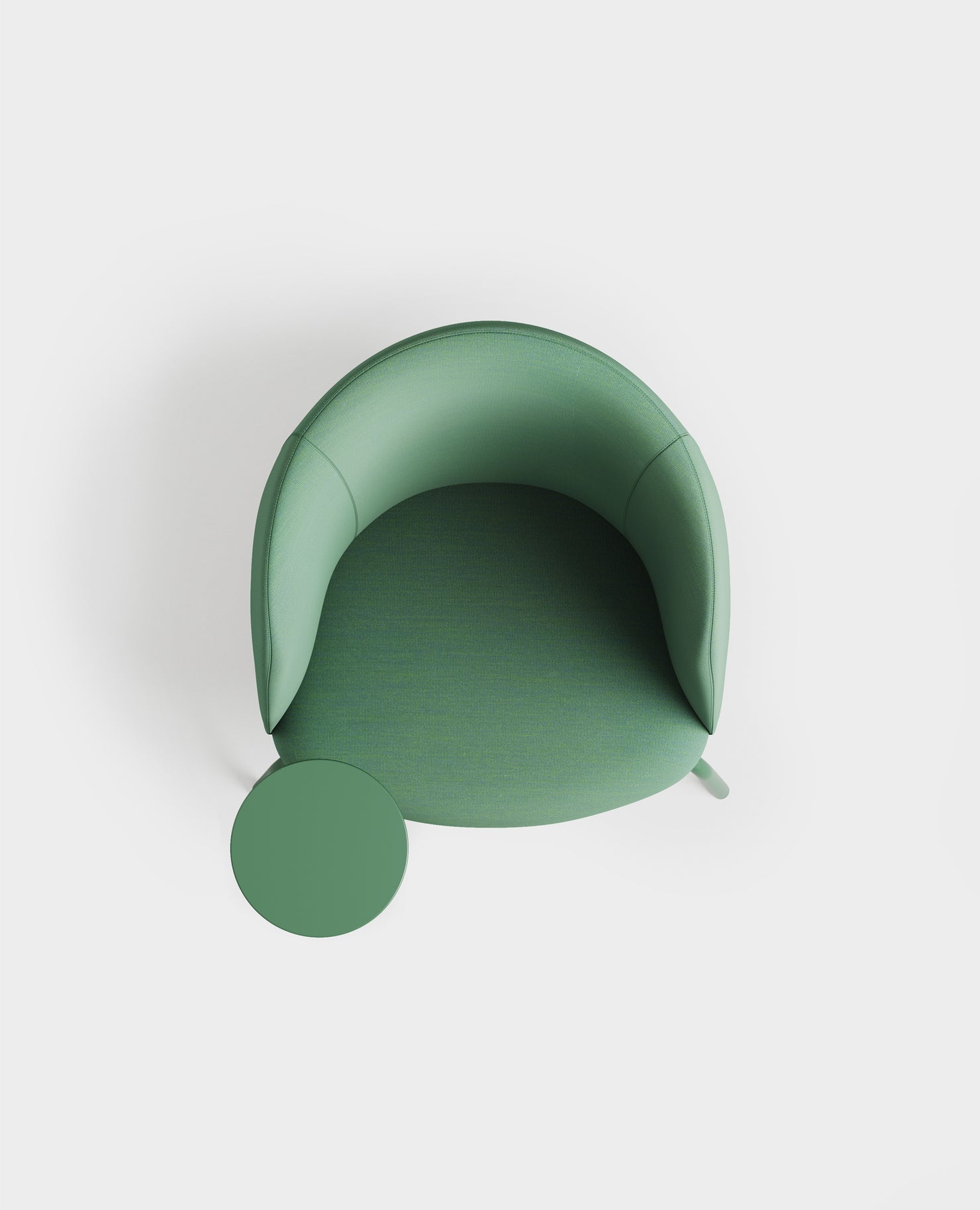 Nest Easy Lounge Chair XL, Metal Base - with Left Side Facing Table