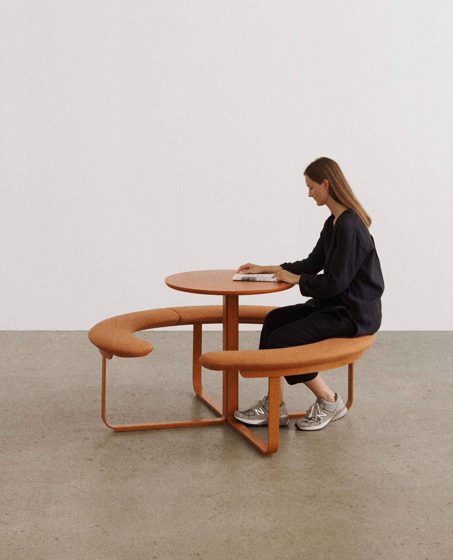 Picnic Round Bench Seating with Table, Standard Height - 59" Diameter