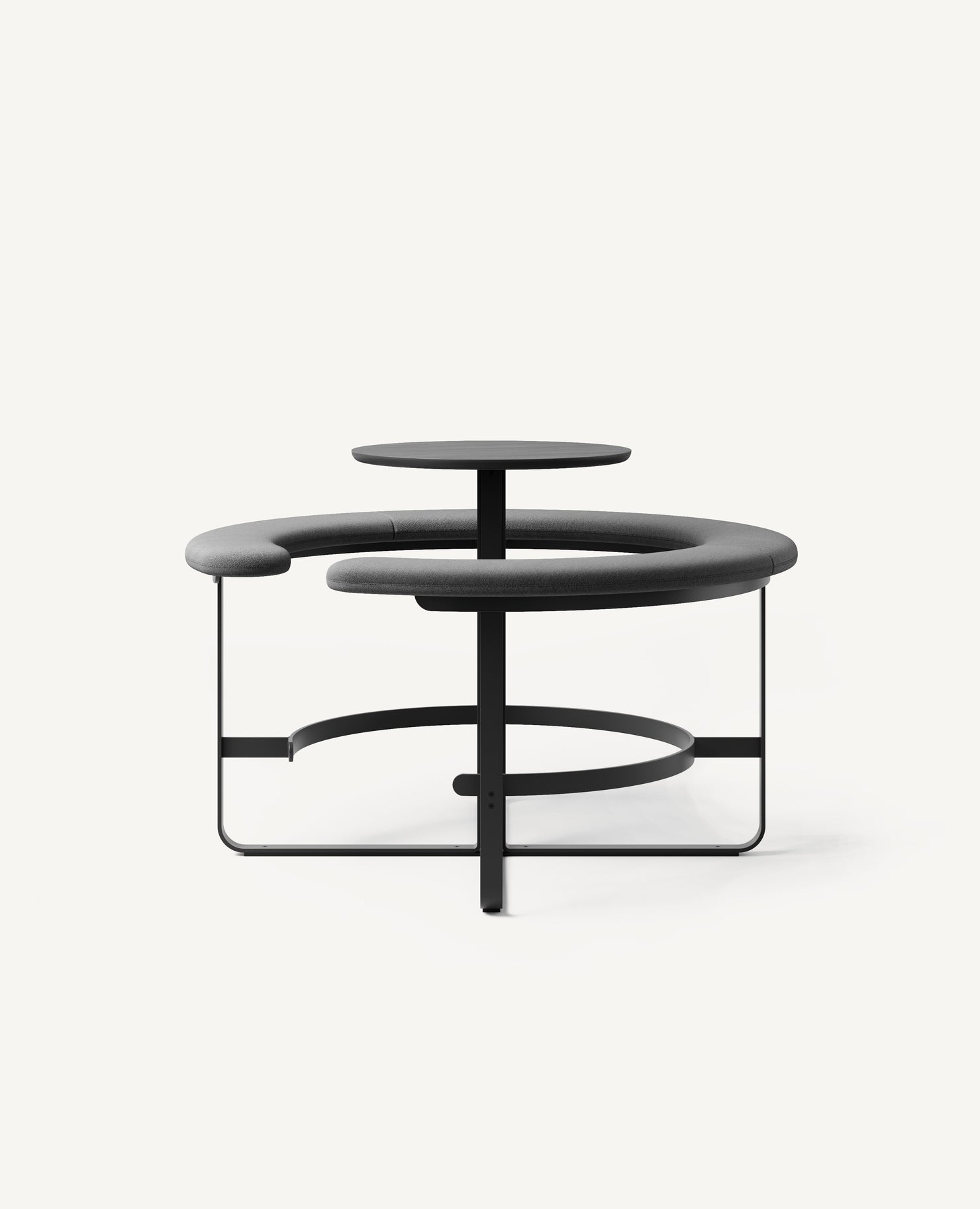 Picnic Round Bench Seating with Table, Bar Height - 59" Diameter