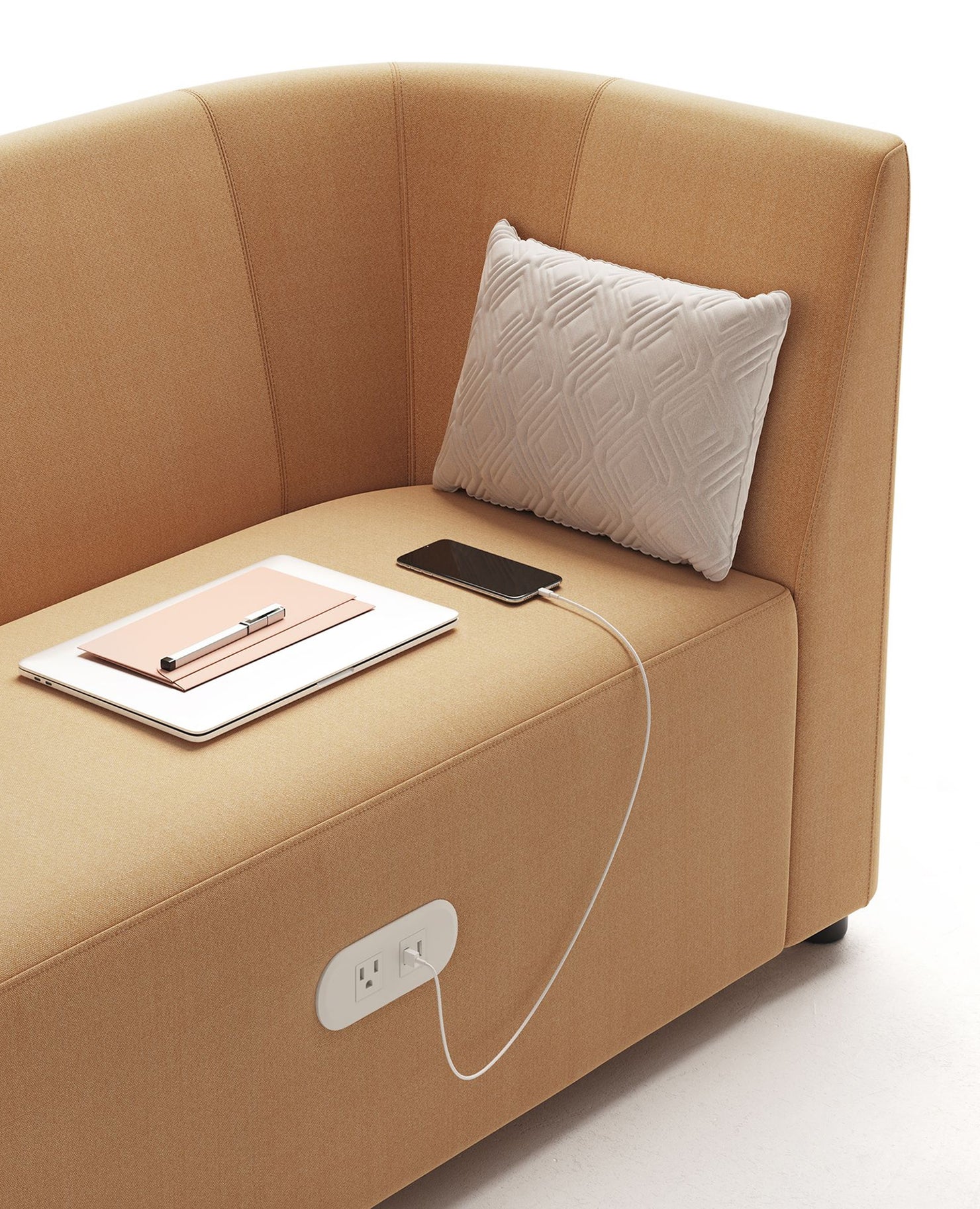 Power Module with 1 3-Prong Outlet and 2 USB-A Ports - Integrated