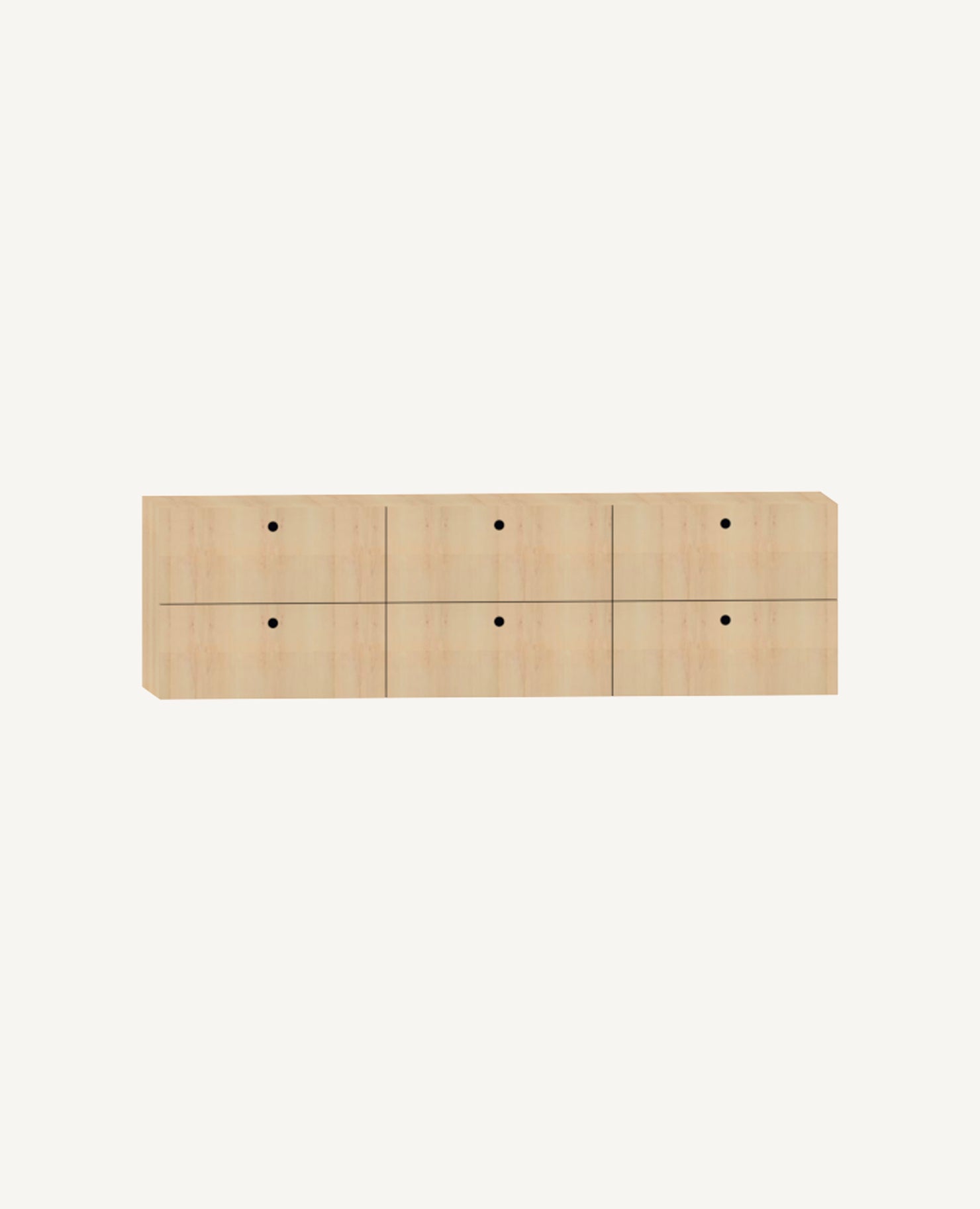 Dry Shelving Storage Drawers, 6 Drawers, 49.5" Width - 13.75" Depth