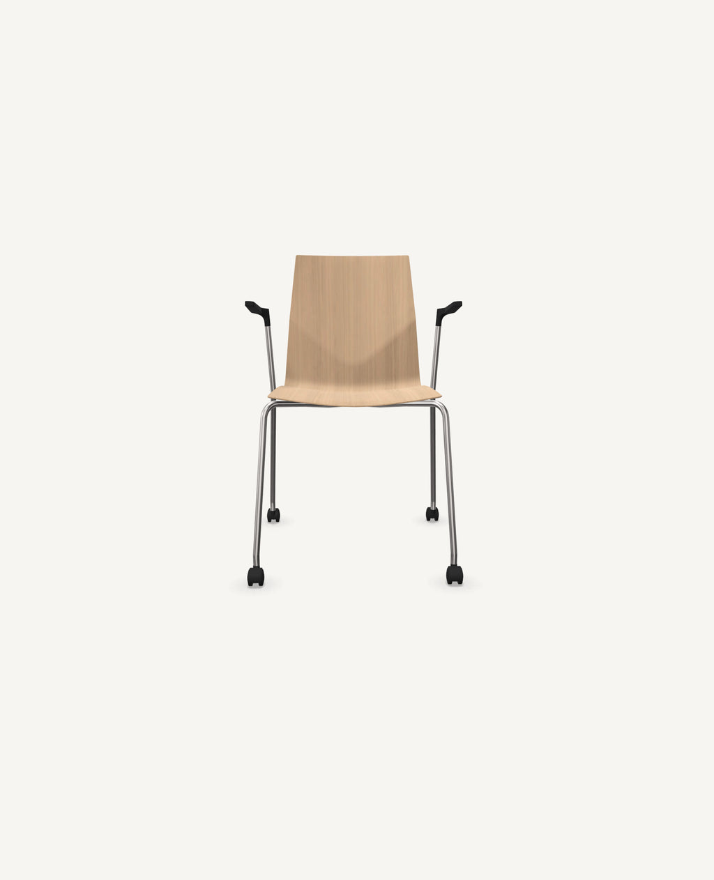 Cast Chair FourCast®2 Chair, Bentwood Shell, 4 Leg Base with Casters - with Arms ...