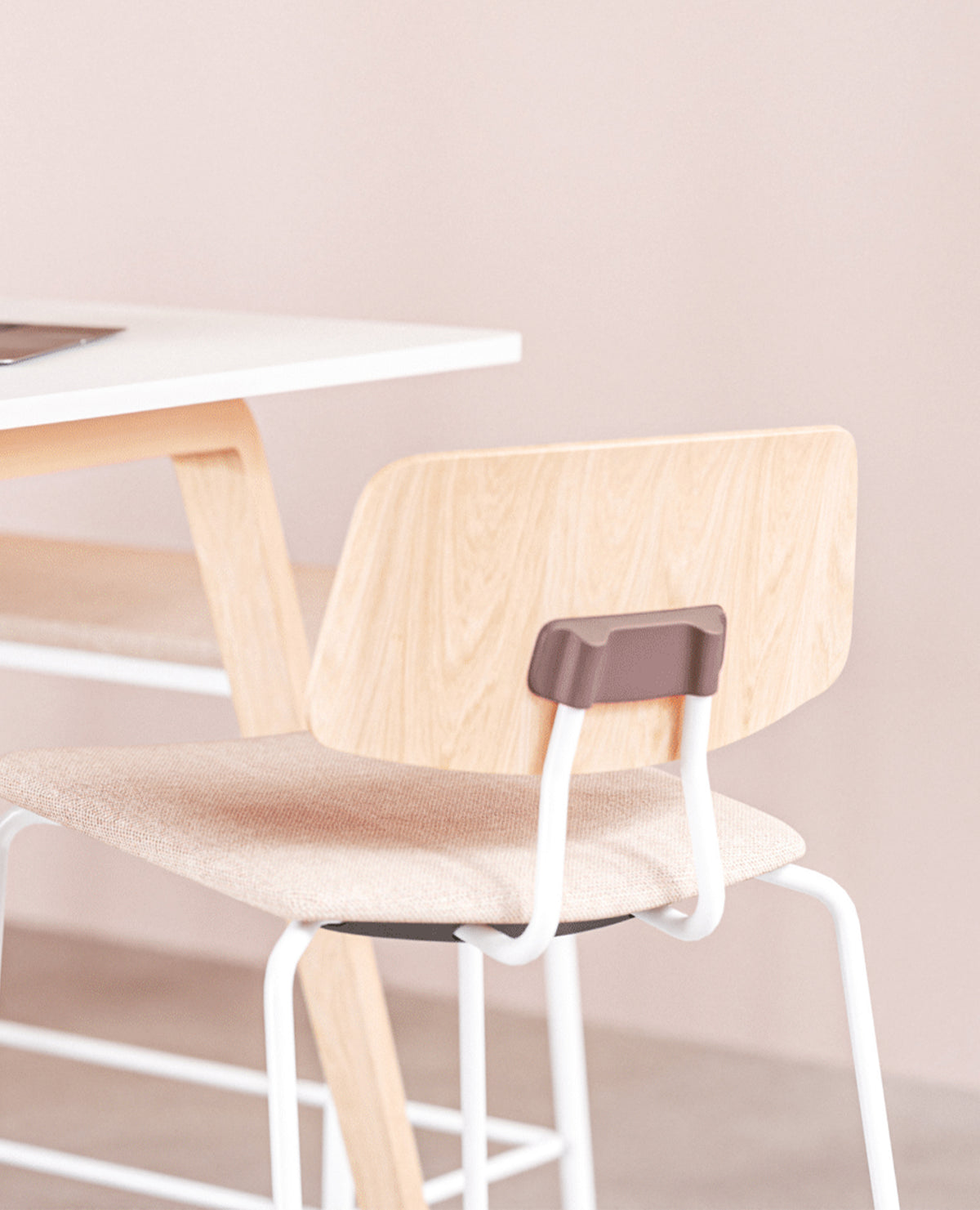 Share Chair, Counter Height, 22.5" Seat Height, Wood Back - Upholstered Seat