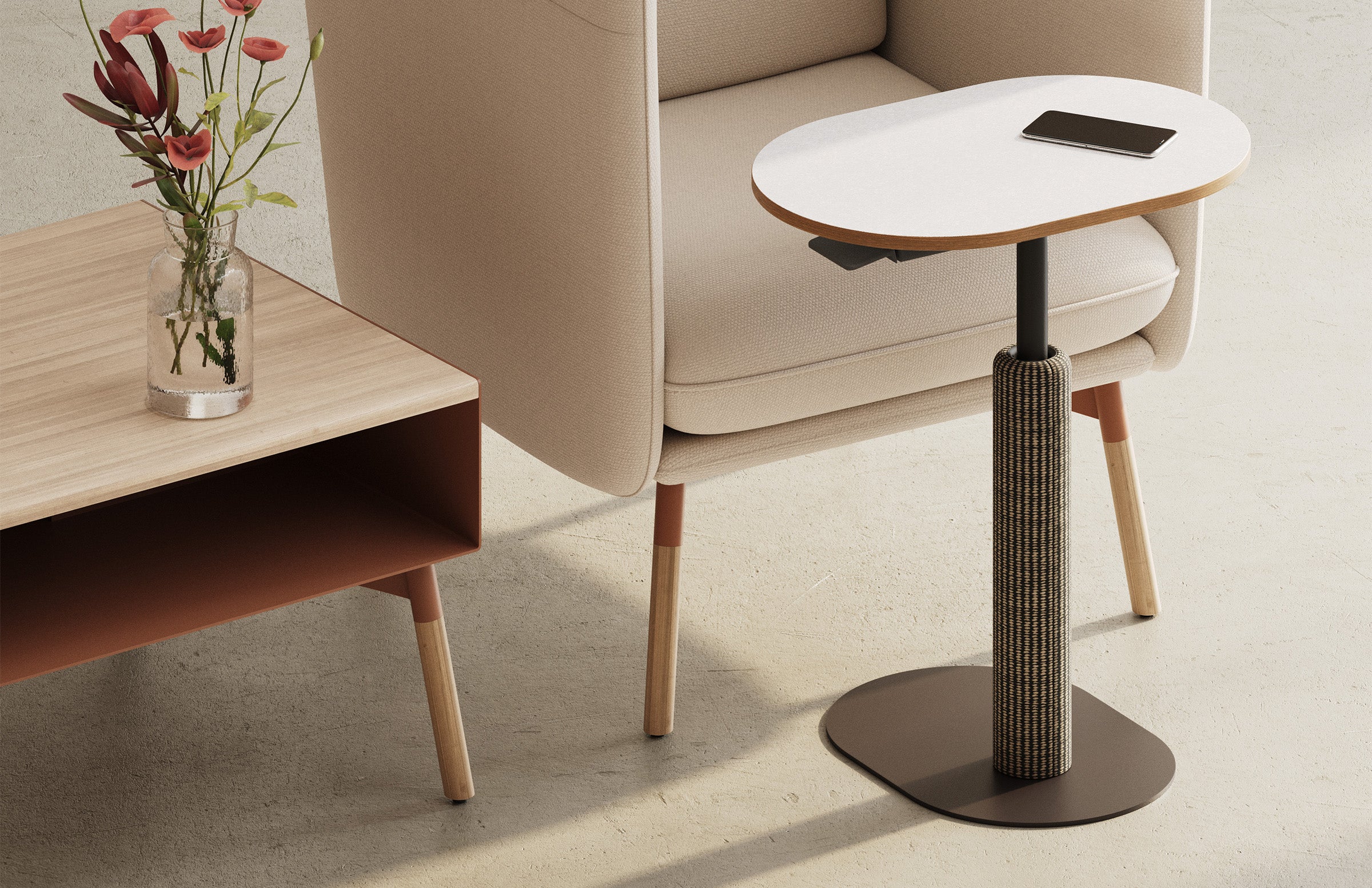 Flux Laptop Table, Adjustable Height - Pill Base – hightower