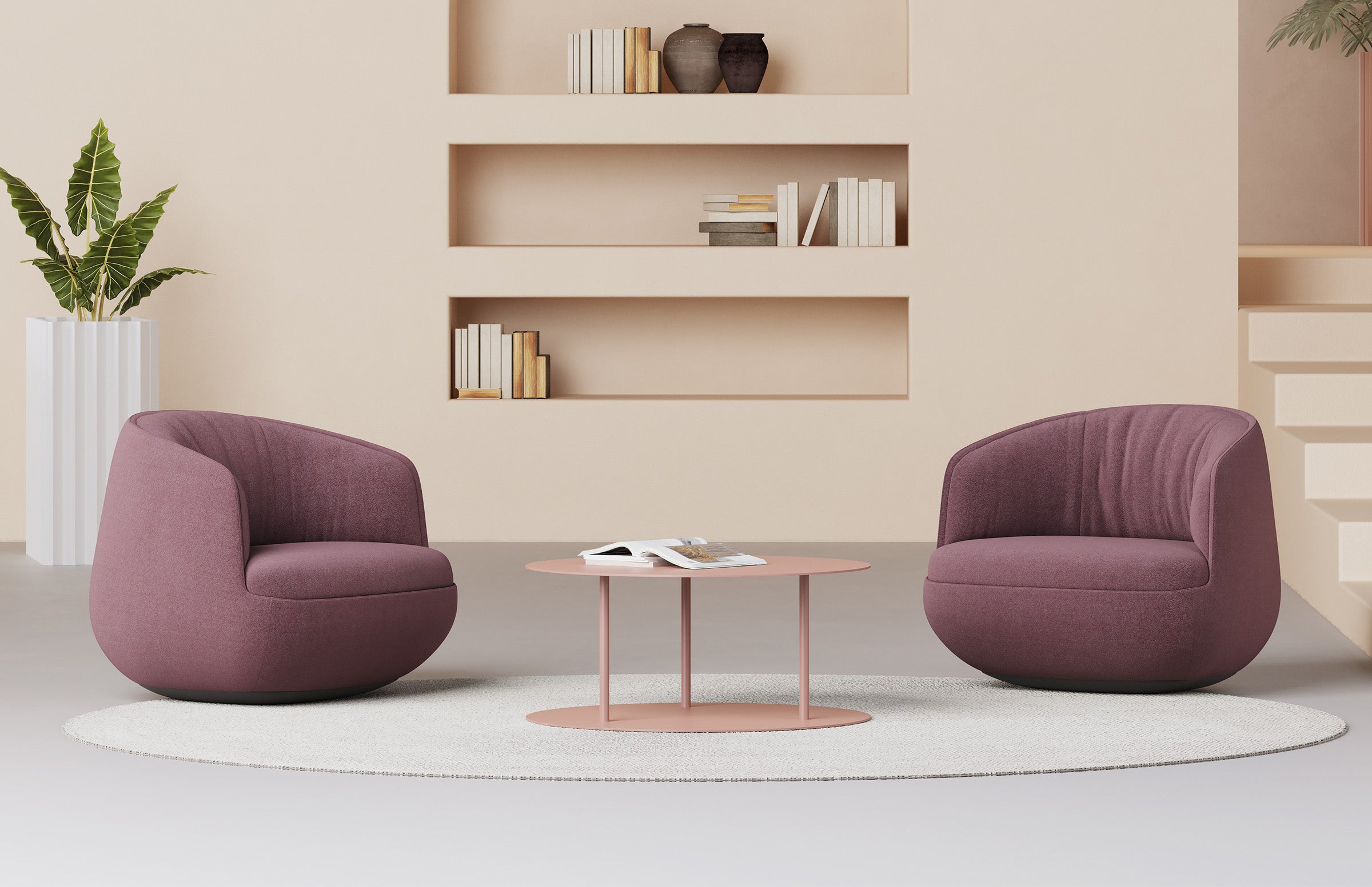 Gimbal Lounge Chair, Lowback - Swivel Base – hightower.design