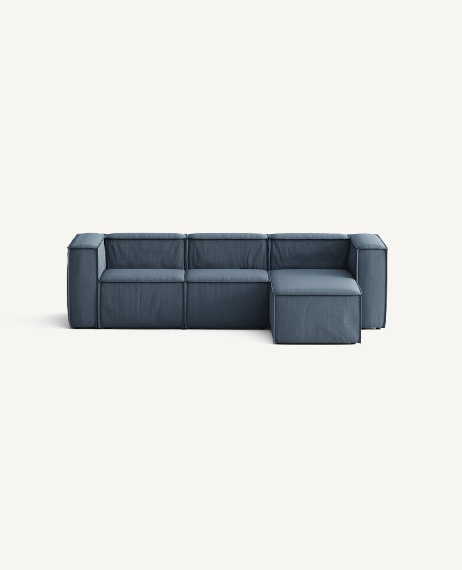 Kona Sofa, Three-Seat with Chaise - with Slipcover