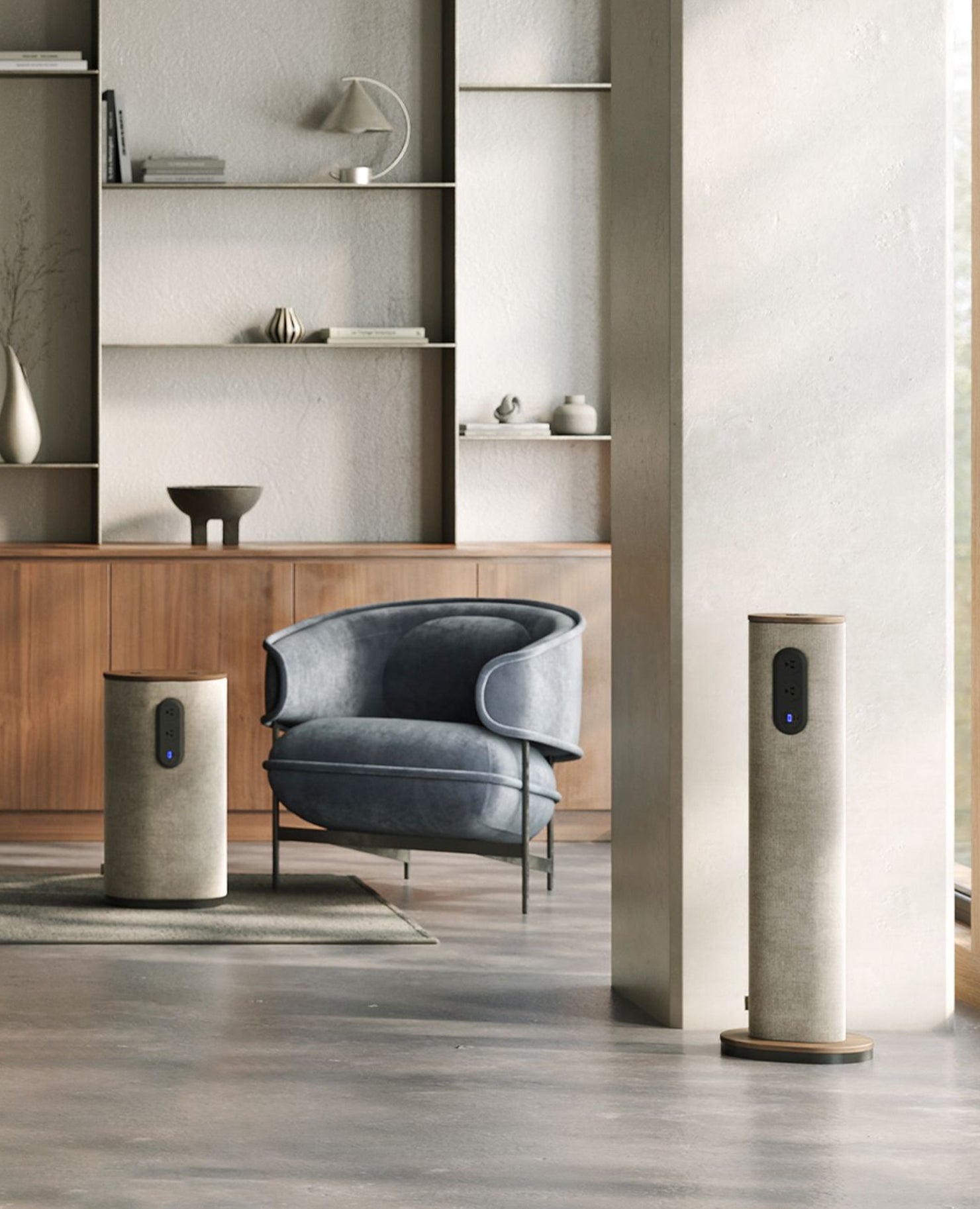 Silo Power, 36" Height, Single Side Access, Wireless Charging Top - Floor Access Base