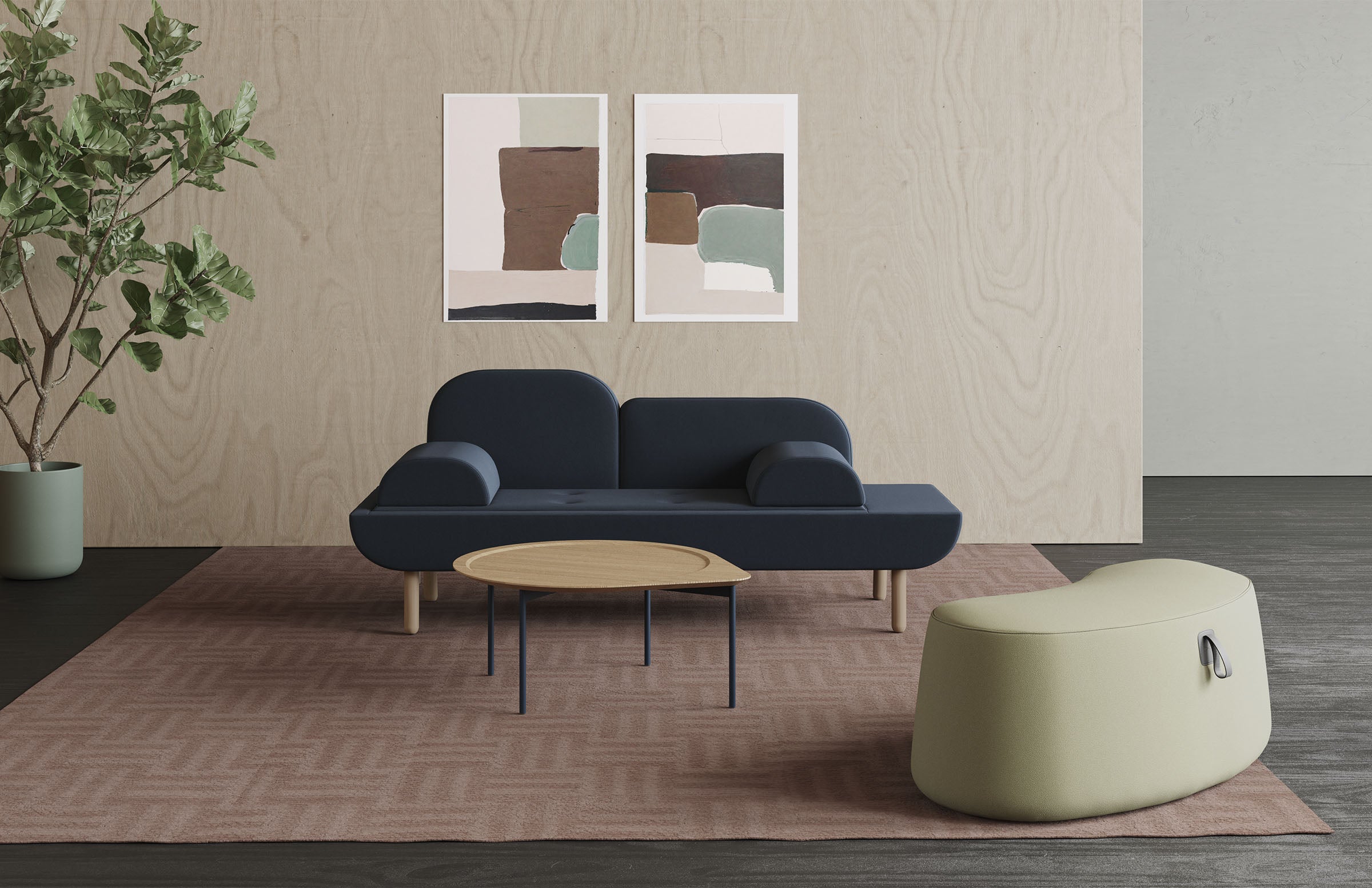 ^_^ 　NOANA ottoman Blue Floral Ottoman | Kit | House of Noa