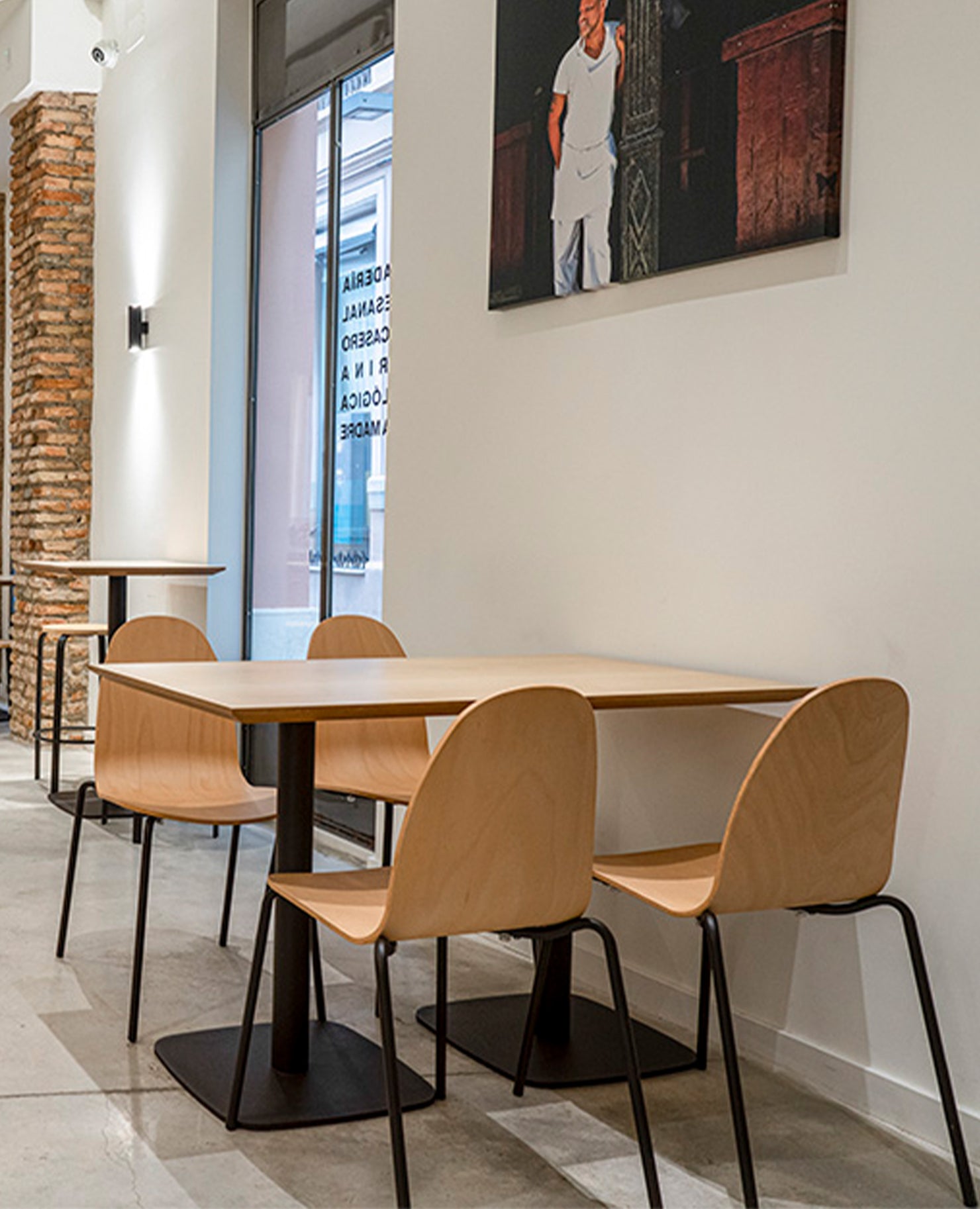 Nadia Chair, Narrow Width, 4 Leg Base, Metal - Bentwood Seat