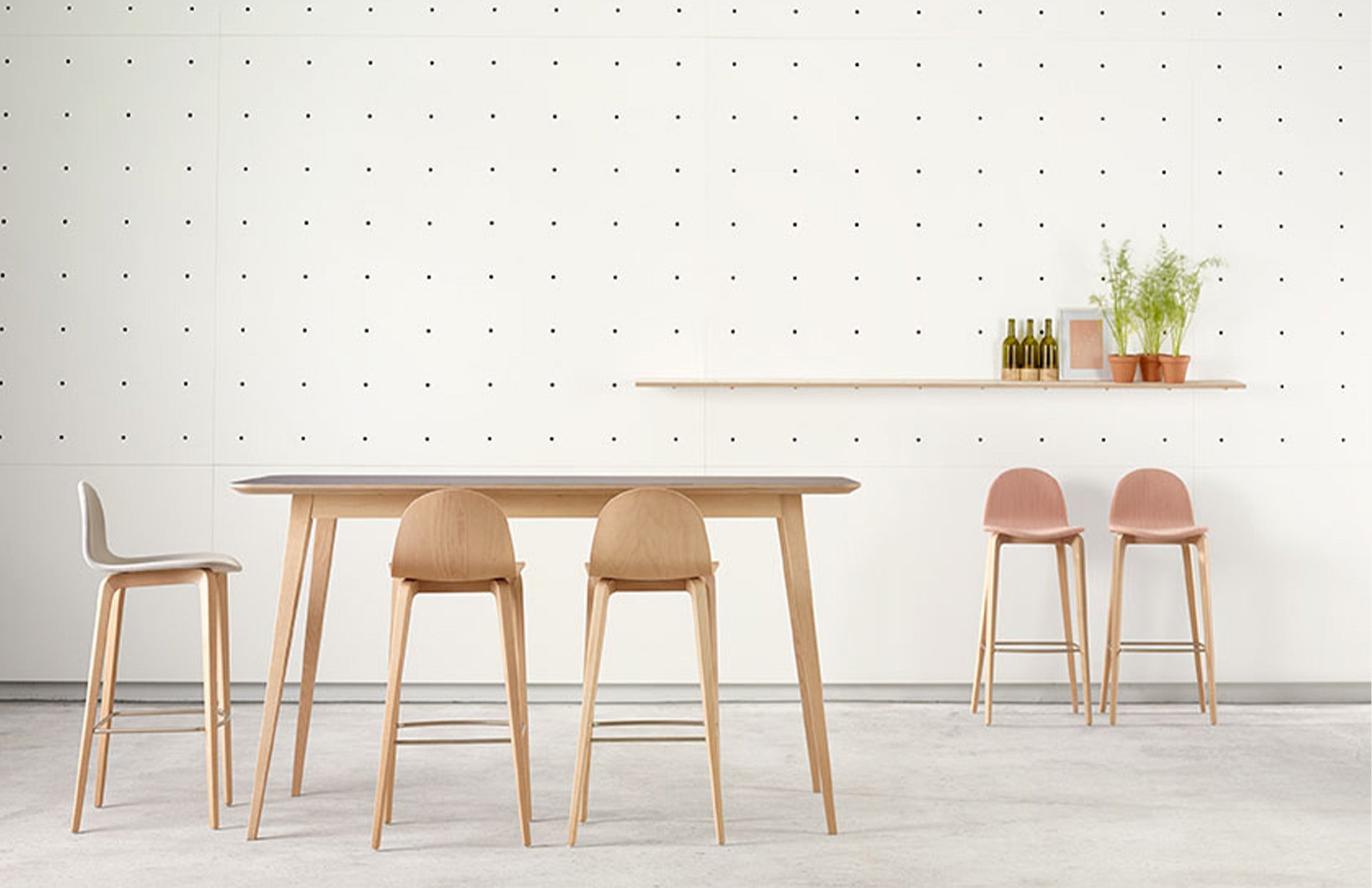 Nadia Chair, Bar Height, Wood Frame - Bentwood Seat – hightower.design