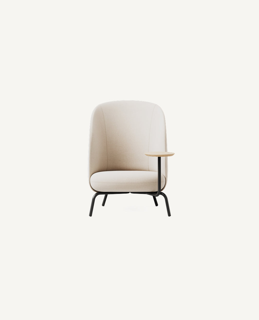 Nest Easy Lounge Chair, Metal Base - with Right Side Facing Table ...
