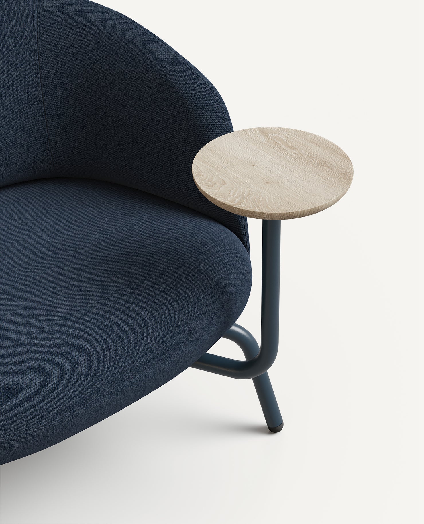 Nest Club Chair, Metal Base - with Right Side Facing Table