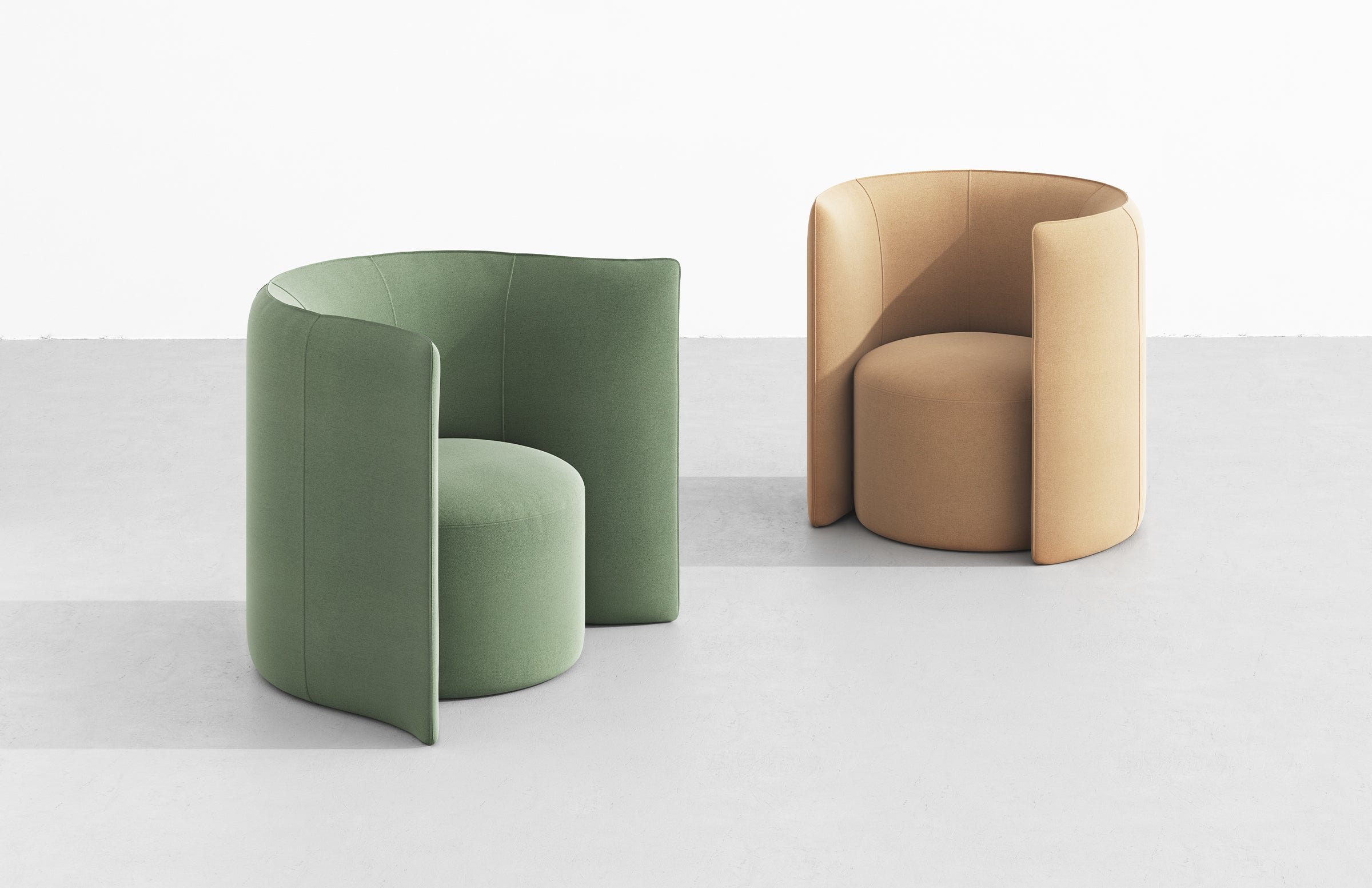 Proto Lounge Chair, Lowback, Outward Curve - Swivel Base