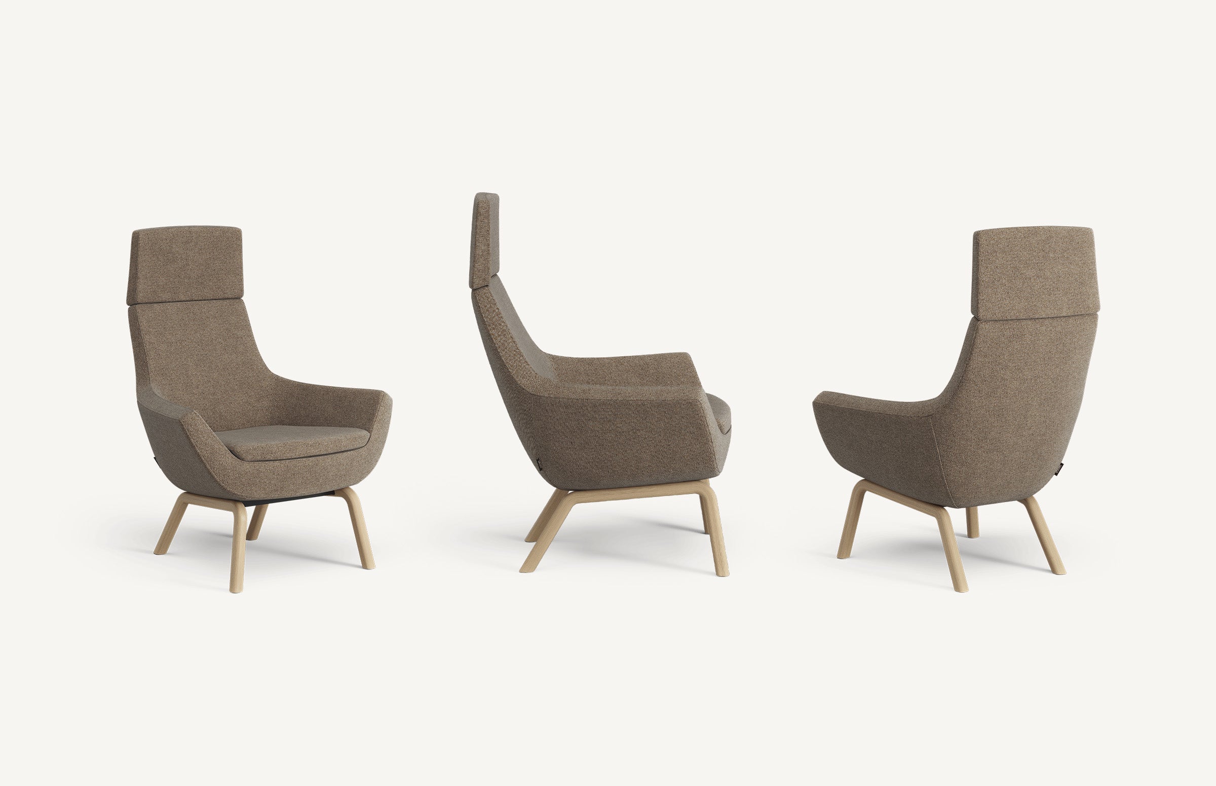 Happy Lounge Chair, Highback - Wood Base – hightower.design